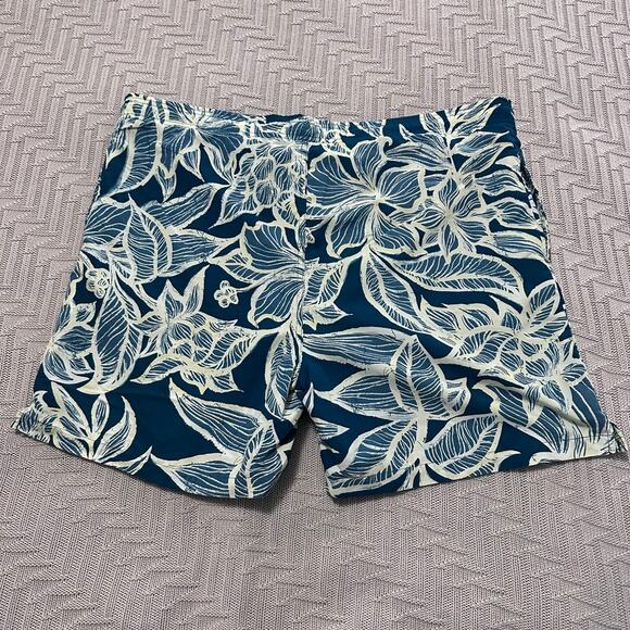 Pacific Scene green Hawaiian print swim shorts size L - Picture 2 of 8
